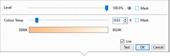 RAPIX Integrator　色温度設定画面