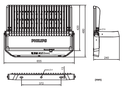 BVP283　LED投光器の図面