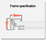 LED看板BR-SL18のフレーム断面図